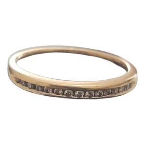 14K Yellow Gold Diamond Channel Set Band Ring 3.0g Hallmarked Size 9